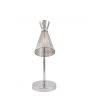 Monroe Smoke Glass and Silver Metal Waisted Table Lamp