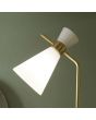 Monroe White Glass and Gold Metal Floor Lamp