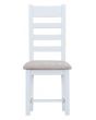 Newholme White Ladder Back Chair Fabric - Sold in Box of 2