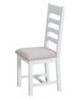 Newholme White Ladder Back Chair Fabric - Sold in Box of 2