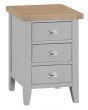 Newsome Grey Oak 3 Drawer Bedside Cabinet