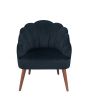 Nico Black Velvet Shell Chair with Walnut Finished Legs