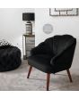 Borello Velvet Shell Chair with Walnut Effect Legs