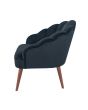 Nico Black Velvet Shell Chair with Walnut Finished Legs