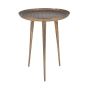 Odelo Metal Embossed Tripod Table in Silver, Brass or Gold