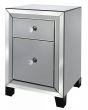 Oliver Smoked Glass Bedside Cabinet With 2 Drawers
