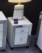 Olivia Mirror Glass White Bedside Cabinet