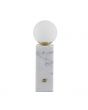 Orb Glass Shade Brushed Brass Metal and White Marble Table Lamp
