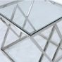 Pearl Stainless Steel and Glass Side Table