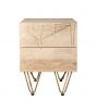 Sai Light Gold 2 Drawer Side Table With Gold Inlay