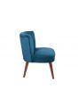 Sapphire Blue Velvet Cocktail Chair with Walnut Finished Legs