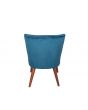 Sapphire Blue Velvet Cocktail Chair with Walnut Finished Legs