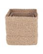 Set of 3 Woven Natural Seagrass Cube Baskets