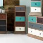 Shabby Natural Driftwood Coloured 5 Drawer Tallboy