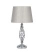 Silver Metal Traditional Table Lamp with Silver Shade