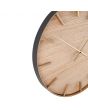 Simplistic Gold Metal and Natural Wood Round Wall Clock