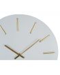 Simplistic Matt White and Gold Detail Round Metal Wall Clock