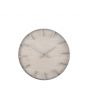 Silver Metal and White Wash Wood Round Wall Clock