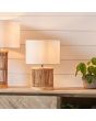 Sorbus Natural Ribbed Small Table Lamp