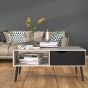 Stockholm Coffee Table in White with Black or Oak