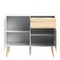 Stockholm Small Sideboard in White With Black or Oak