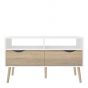 Stockholm TV Unit in White with Black or Oak
