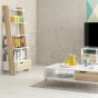 Stockholm Leaning Bookcase in White with Black or Oak