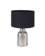 Valand Shiny Silver Stripe Textured Metal Table Lamp - Base Only