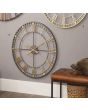 Veronica Distressed Bronze & Gold Metal Round Wall Clock