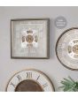 Vintage Gold Wood & Mirror Square Working Cog Wall Clock