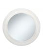 Washed White Wood Round Wall Mirror Large