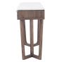 White Marble & Brown Acacia Wood Console Table