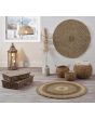 Woven Seagrass and Palm Leaf Round Rug