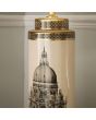 Wren Black and Cream Building Print Tall Ceramic Table Lamp - Base Only
