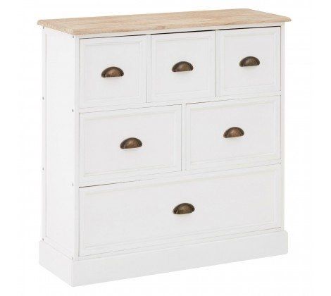 Austin White C 6 Drawer Narrow Chest Of Drawers | Zurleys