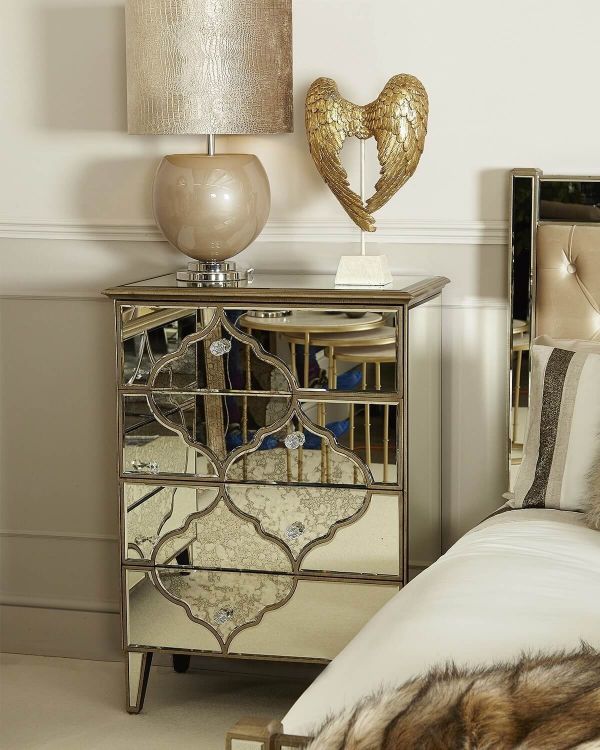 Morocco Mirrored 4 Drawer Chest Of, Moroccan Style Mirror The Range