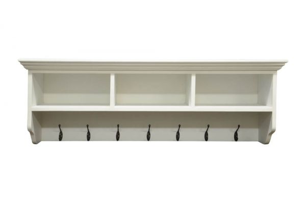 Poole Painted 7 Coat Hook Shelf Unit – A World of Furniture