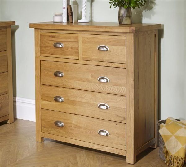 Oak 5 shop drawer chest